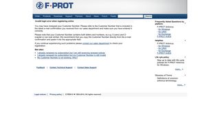 Invalid login error when registering online - F-PROT Antivirus Support ...
