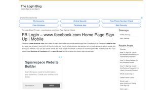 FB Login – www.facebook.com Home Page Sign Up | Mobile