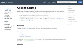 Getting Started - Pages - Facebook for Developers