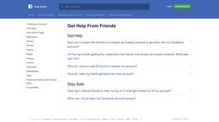 Get Help From Friends | Facebook Help Center | Facebook