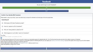 Confirm Your Identity With Facebook