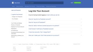 Log Into Your Account | Facebook Help Center | Facebook