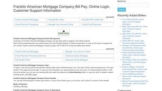Franklin American Mortgage Company Bill Pay, Online Login ...