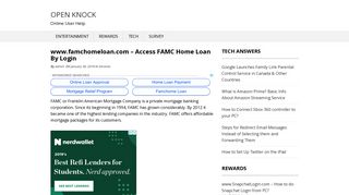 www.famchomeloan.com – Access FAMC Home Loan By Login