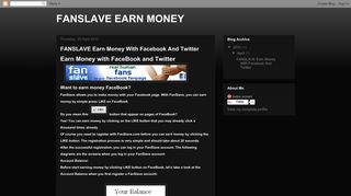 FANSLAVE Earn Money With Facebook And Twitter