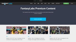 Premium Content Portal | FantasyLabs