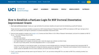 How to Establish a FastLane Login for NSF Doctoral Dissertation ...