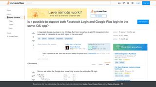 Is it possible to support both Facebook Login and Google Plus ...