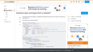 facebook login and logout from a website? - Stack Overflow
