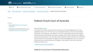 Federal Circuit Court of Australia | australia.gov.au