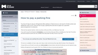 How to pay a parking fine - City of Melbourne