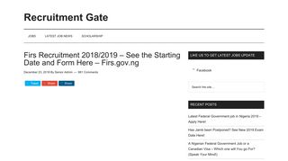 Firs Recruitment 2018/2019 - See the Starting Date and Form Here ...