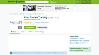 First Choice Training Reviews (page 3) - ProductReview.com.au