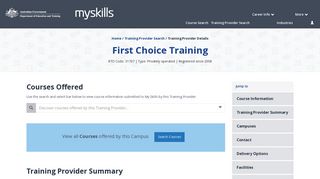 First Choice Training - My Skills