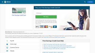 First Savings Credit Card: Login, Bill Pay, Customer Service and Care ...