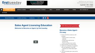 first tuesday - DRE approved Sales Agent Real Estate Licensing ...