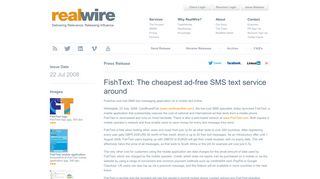 FishText: The cheapest ad-free SMS text service around - RealWire