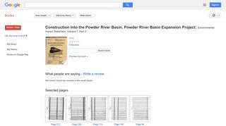 Construction Into the Powder River Basin, Powder River Basin ...