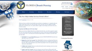 Florida Board of Nursing » The New MQA Online Services Portal is ...