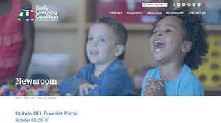 Update OEL Provider Portal | Early Learning Coalition