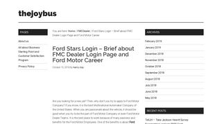 Ford Stars Login – Brief about FMC Dealer Login Page and Ford ...