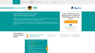 FNB Withdraw Service with PayPal: Home