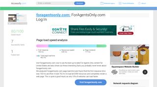 Access foragentsonly.com. ForAgentsOnly.com Log In