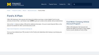 Ford's X-Plan | University of Michigan Finance