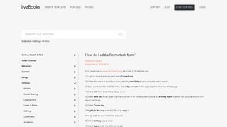How do I add a Formstack form? – liveBooks