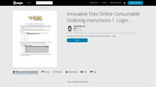 Innovative Foto Online Consumable Ordering Instructions 1. Login ...