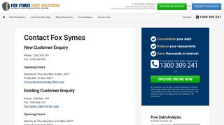 Contact Us - Fox Symes Debt Solutions | Fox Symes
