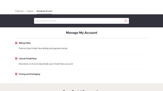 Manage My Account - Foxtel Now Support