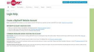 Login Help · FP Customer Portal - MyOneFP