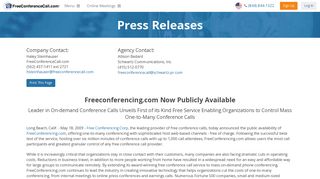 Announcing FreeConferencing.com: Now Publicly Available