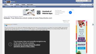 Unlock: Free Motorola unlock codes at www.freeunlocks.com - Cell ...
