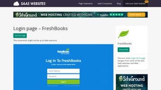 Login page - FreshBooks - Find SaaS Websites inspiration