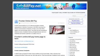 Frontier online bill pay | SafeBillPay.net