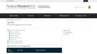 Log-in Help - Federal Student Aid - ED.gov