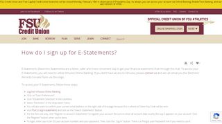 How do I sign up for E-Statements? – FSUCU.org