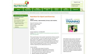 Future Fit Nutrition for Sport and Exercise - Association for Nutrition