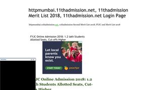 httpmumbai.11thadmission.net, 11thadmission Merit List 2018 ...