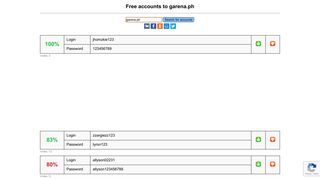 garena.ph - free accounts, logins and passwords