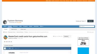 MasterCard credit cards from gebuhrenfrei.com - Finance - Toytown ...