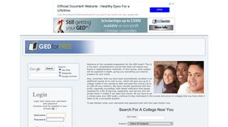 GED For Free: Login to the site
