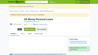 GE Money Personal Loans Reviews - ProductReview.com.au