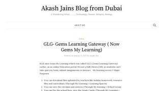 GLG- Gems Learning Gateway ( Now Gems My Learning) – Akash ...