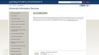 Blackboard | University Information Services | Georgetown University