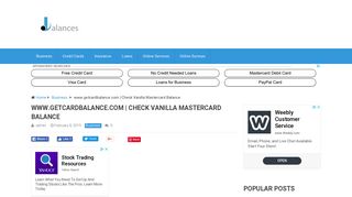 www.getcardbalance.com | Check Vanilla Mastercard Balance - J ...
