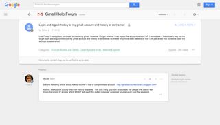 Login and logout history of my gmail account and history of sent ...