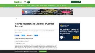 How to Register and Login for a Golfnet Account